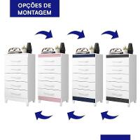 Cômoda Esmeralda 5 Gavetas Branco - Móveis Albatroz Branco - 3