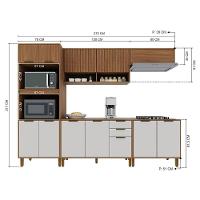 Cozinha Modulada Toronto 5 Peças Com Torre Quente 2 Fornos Freijó-off White - Indékes Freijó-off White - 4