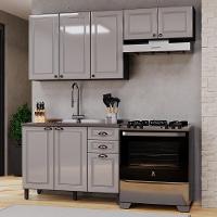 Cozinha Modulada Firenze 3 Peças Com Balcão 120cm Chumbo-titânio Sem Tampo - Indékes Chumbo-titânio - 2