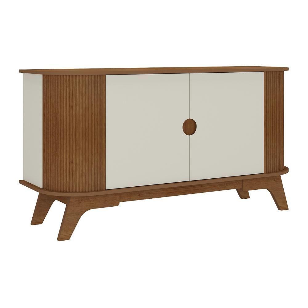 Aparador Buffet 140cm 2 Portas Com Pés Retrô Multimóveis Cr50129 Cinamomo-off White - 2