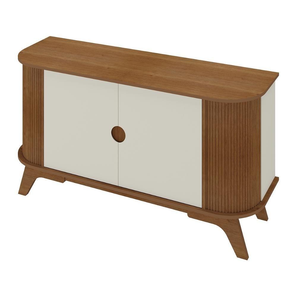Aparador Buffet 140cm 2 Portas Com Pés Retrô Multimóveis Cr50129 Cinamomo-off White - 5
