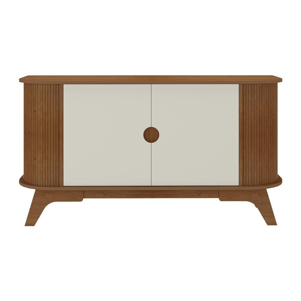 Aparador Buffet 140cm 2 Portas Com Pés Retrô Multimóveis Cr50129 Cinamomo-off White - 6