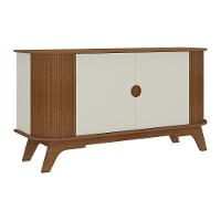 Aparador Buffet 140cm 2 Portas Com Pés Retrô Multimóveis Cr50129 Cinamomo-off White - 2