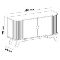 Aparador Buffet 140cm 2 Portas Com Pés Retrô Multimóveis Cr50129 Cinamomo-off White - 3