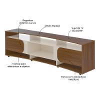 Rack Para Tv Até 86 Polegadas 220cm Com 2 Portas Multimóveis Cr45321 Cedro/off White Cedro/off White - 3
