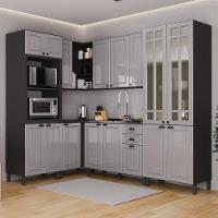 Cozinha Modulada De Canto Firenze 6 Peças Com Torre Quente 2 Fornos Chumbo-titânio - Indékes Chumbo-titânio - 2