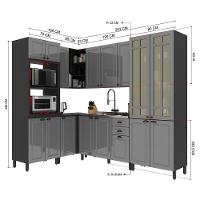 Cozinha Modulada De Canto Firenze 6 Peças Com Torre Quente 2 Fornos Chumbo-titânio - Indékes Chumbo-titânio - 4