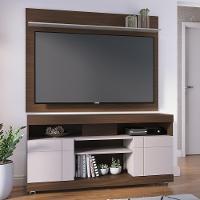 Rack Bancada Yara Com Painel Maia Nogueira Real-off White Para Tv Até 55? - Colibri Nogueira Real-off White - 2