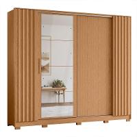 Guarda Roupa Casal Jacarandá 4 Portas Flex Freijó Com 4 Espelhos - Móveis Albatroz Freijó - 1
