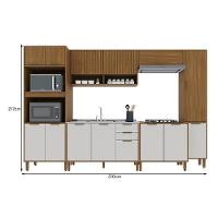 Cozinha Modulada Toronto 6 Peças Com Torre Quente 2 Fornos Freijó-off White - Indékes Freijó-off White - 4