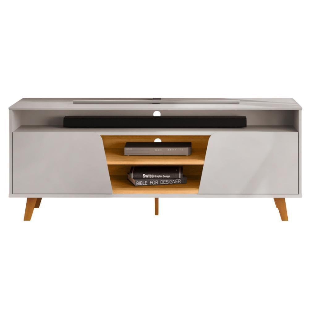 Rack Bancada Tv 60 Pol 150 Cm Lana Bali Cedro Dj Moveis Bali Cedro - 1