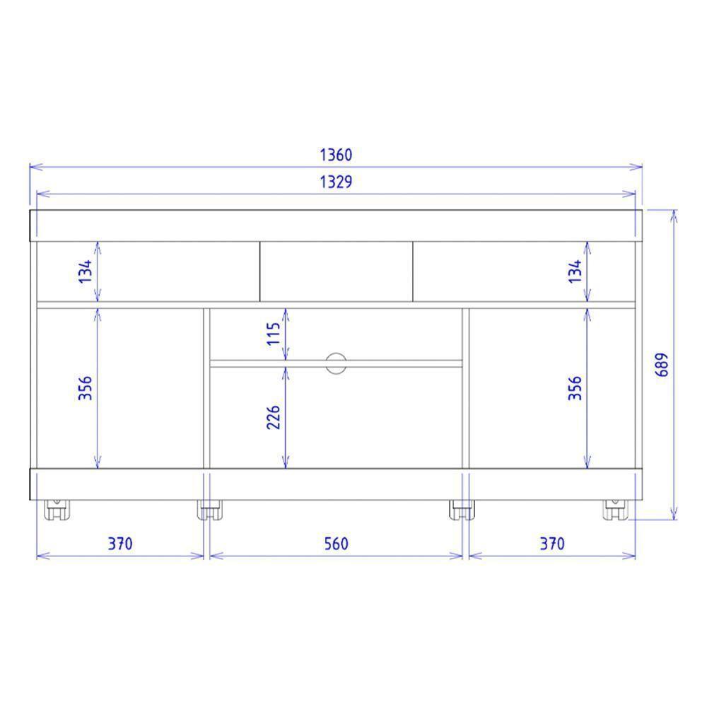 Rack Bancada Yara Nogueira Real-off White Para Tv Até 47? - Colibri Nogueira Real-off White - 4