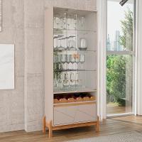 Cristaleira Bari 2 Portas E 1 Gaveta Com Adega Off White-cedro - Casa D Off White-cedro - 2