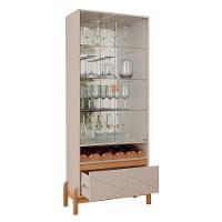 Cristaleira Bari 2 Portas E 1 Gaveta Com Adega Off White-cedro - Casa D Off White-cedro - 3