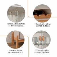 Cristaleira Bari 2 Portas E 1 Gaveta Com Adega Off White-cedro - Casa D Off White-cedro