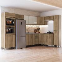 Cozinha Modulada De Canto Dinamarca 9 Peças Com Torre Quente 2 Fornos E Paneleiro Castani - Indékes Castani - 2