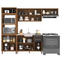 Cozinha Modulada Monza 4 Peças Com Torre Quente 2 Fornos Freijó-chumbo - Indékes Freijó-chumbo - 3