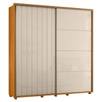 Guarda Roupa Casal Monet Ripado 2 Portas Deslizantes Cinamomo-off White - Madetec Cinamomo-off White - 1