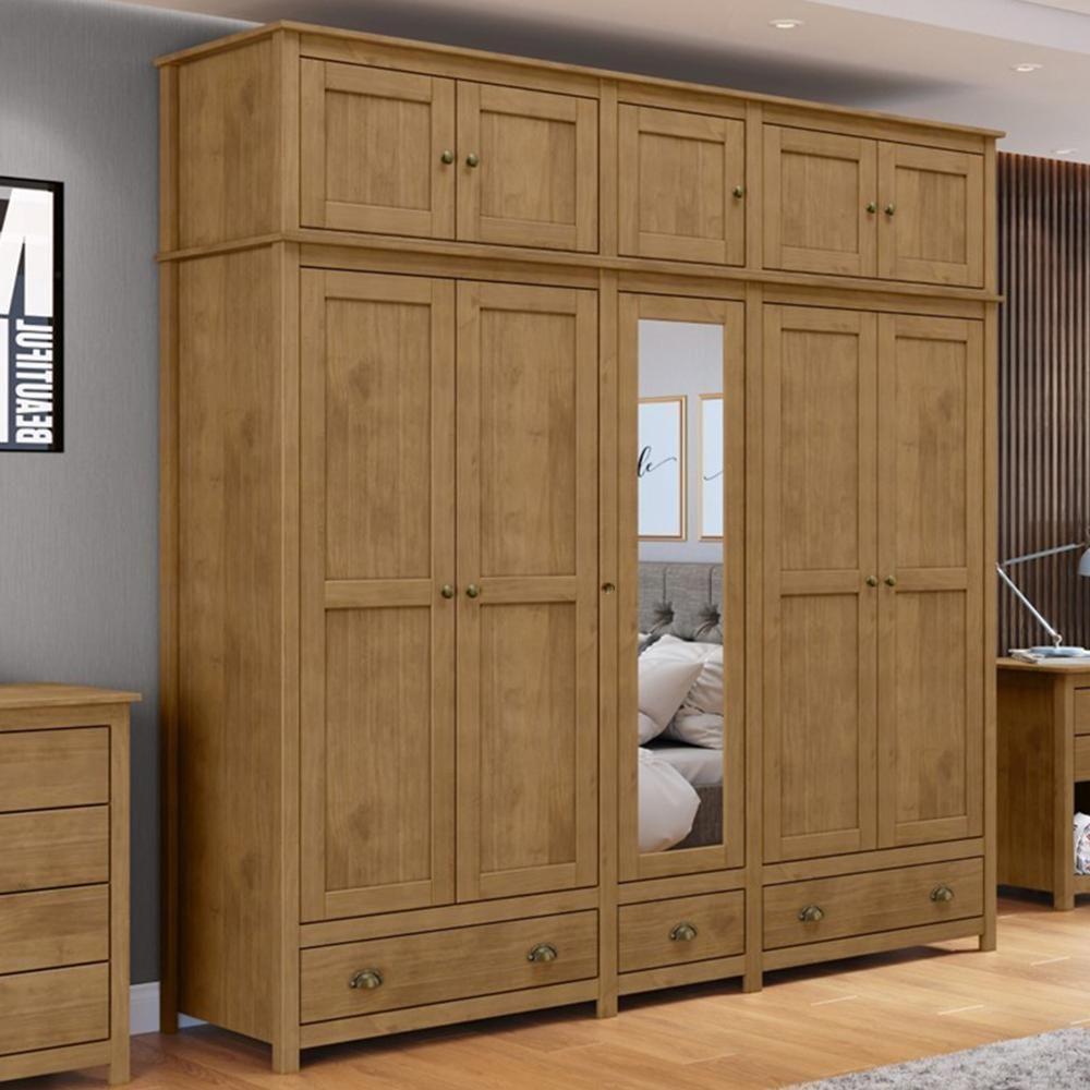 Guarda Roupa Casal Topázio 10 Portas E 3 Gavetas Freijó Com Espelho - Finestra Móveis Freijó - 2