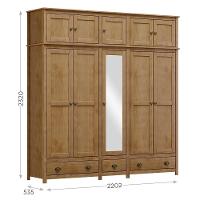 Guarda Roupa Casal Topázio 10 Portas E 3 Gavetas Freijó Com Espelho - Finestra Móveis Freijó - 4