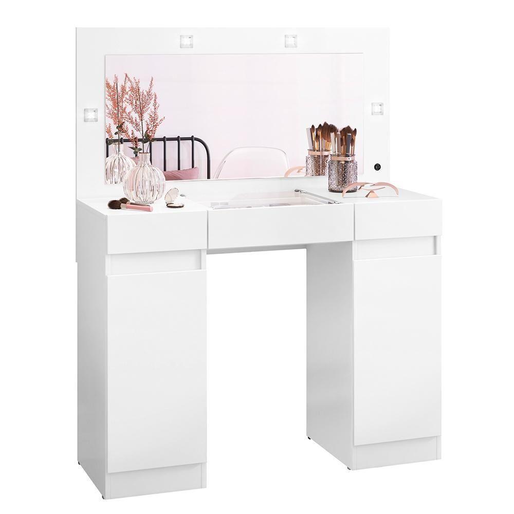 Penteadeira Camarim Studio 2 Portas E 3 Gavetas Branco - Móveis Albatroz Branco - 1