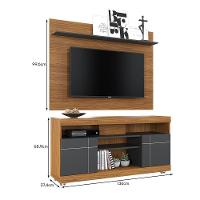 Rack Bancada Yara Com Painel Maia Noce Milano-preto Fosco Para Tv Até 55? - Colibri Noce Milano-preto Fosco - 3