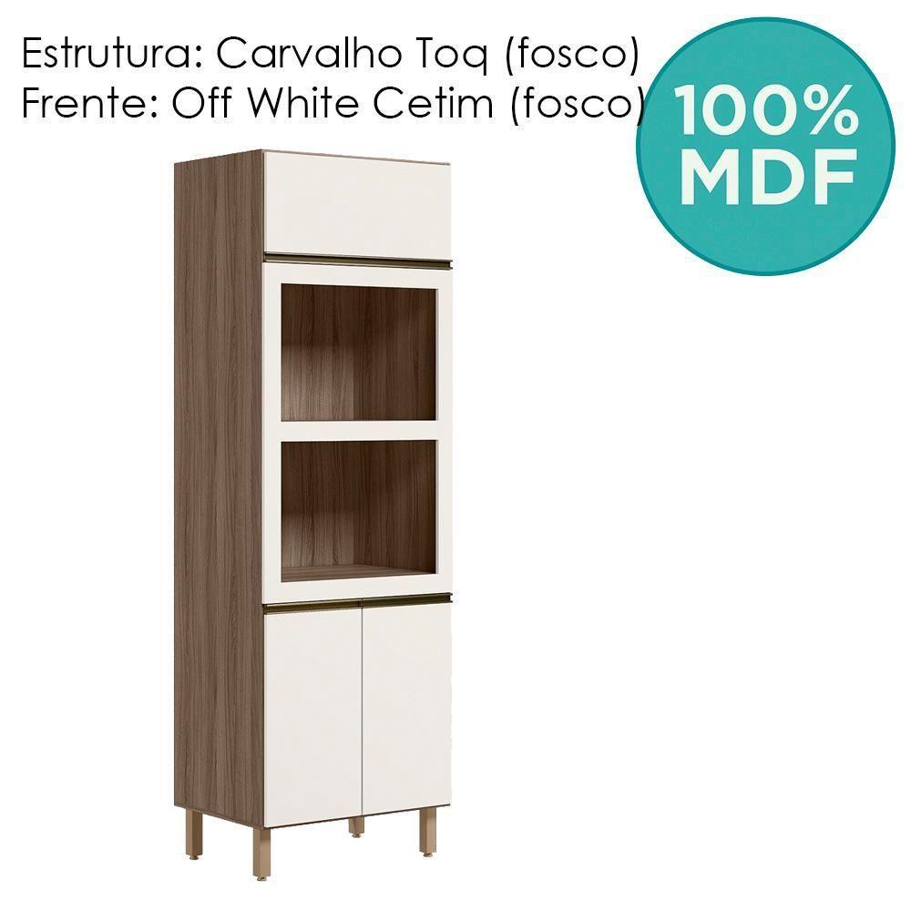 Torre Quente 3p 221x72cm Mdf Kali 16866 Carvalho Toq Off White Cetim Nicioli Carvalho Toq Off White Cetim - 5