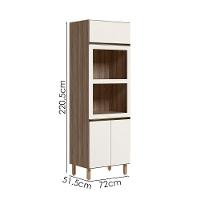 Torre Quente 3p 221x72cm Mdf Kali 16866 Carvalho Toq Off White Cetim Nicioli Carvalho Toq Off White Cetim - 3