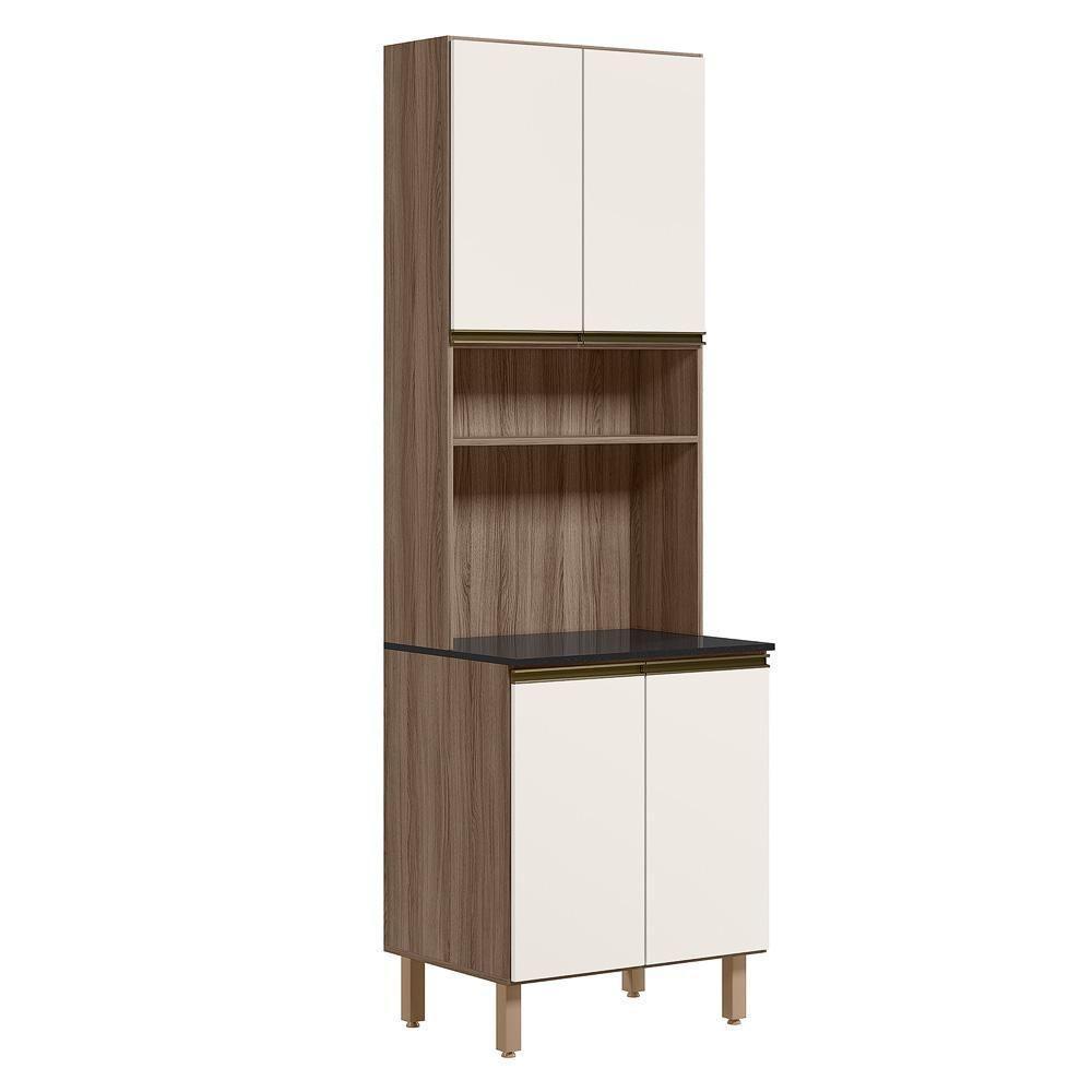 Paneleiro Duplo 4 Portas 70cm Mdf Kali 12230 Carvalho Toq Off White Cetim Nicioli Carvalho Toq Off White Cetim - 1