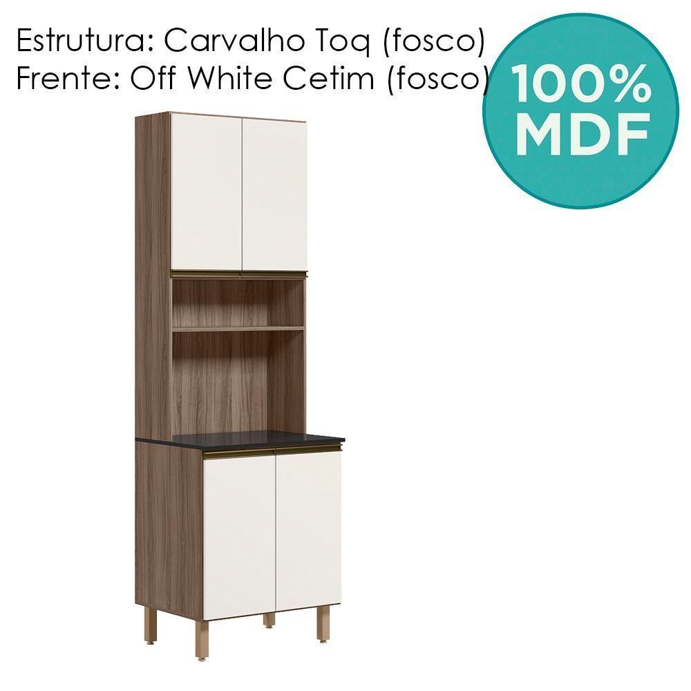Paneleiro Duplo 4 Portas 70cm Mdf Kali 12230 Carvalho Toq Off White Cetim Nicioli Carvalho Toq Off White Cetim - 4