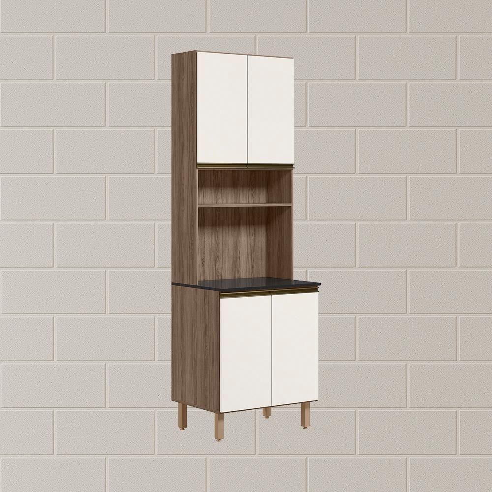 Paneleiro Duplo 4 Portas 70cm Mdf Kali 12230 Carvalho Toq Off White Cetim Nicioli Carvalho Toq Off White Cetim - 8