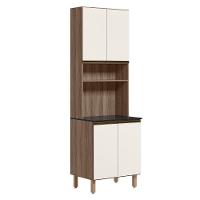 Paneleiro Duplo 4 Portas 70cm Mdf Kali 12230 Carvalho Toq Off White Cetim Nicioli Carvalho Toq Off White Cetim - 1