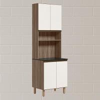 Paneleiro Duplo 4 Portas 70cm Mdf Kali 12230 Carvalho Toq Off White Cetim Nicioli Carvalho Toq Off White Cetim - 2