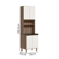 Paneleiro Duplo 4 Portas 70cm Mdf Kali 12230 Carvalho Toq Off White Cetim Nicioli Carvalho Toq Off White Cetim - 3