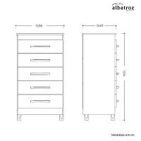 Cômoda Esmeralda 5 Gavetas Freijó-titanium - Móveis Albatroz Freijó-titanium - 4