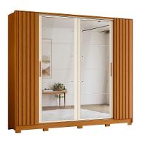 Guarda Roupa Casal Jacarandá 4 Portas Flex Cinamomo-off White Com 8 Espelhos - Móveis Albatroz Cinamomo-off White - 1