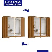 Guarda Roupa Casal Jacarandá 4 Portas Flex Cinamomo-off White Com 8 Espelhos - Móveis Albatroz Cinamomo-off White - 6