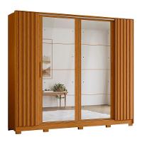 Guarda Roupa Casal Jacarandá 4 Portas Flex Cinamomo Com 8 Espelhos - Móveis Albatroz Cinamomo - 1