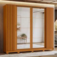 Guarda Roupa Casal Jacarandá 4 Portas Flex Cinamomo Com 8 Espelhos - Móveis Albatroz Cinamomo - 2