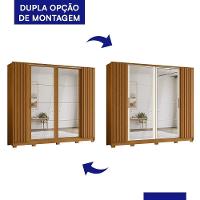 Guarda Roupa Casal Jacarandá 4 Portas Flex Cinamomo Com 8 Espelhos - Móveis Albatroz Cinamomo