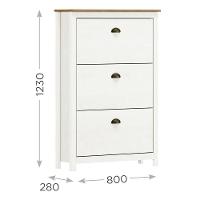 Sapateira Topázio 3 Gavetas Branco-freijó - Finestra Móveis Branco-freijó - 3