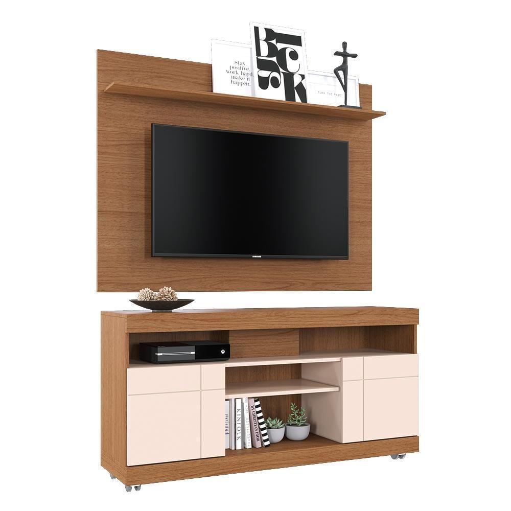 Rack Bancada Yara Com Painel Maia Freijó-off White Para Tv Até 55? - Colibri Freijó-off White - 1