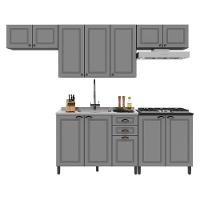 Cozinha Modulada Firenze 5 Peças Com Balcão 80cm Cooktop Chumbo-titânio - Indékes Chumbo-titânio - 1