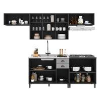 Cozinha Modulada Firenze 5 Peças Com Balcão 80cm Cooktop Chumbo-titânio - Indékes Chumbo-titânio - 3