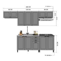 Cozinha Modulada Firenze 5 Peças Com Balcão 80cm Cooktop Chumbo-titânio - Indékes Chumbo-titânio - 4