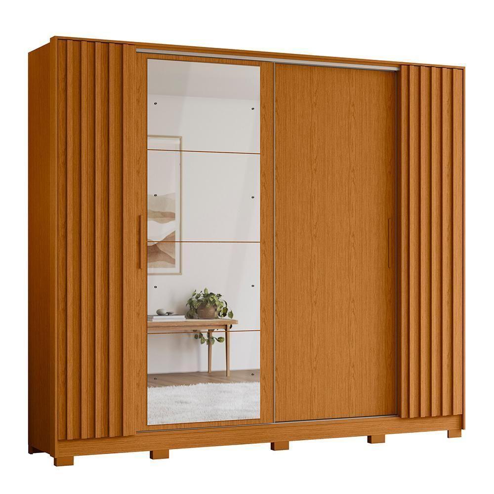 Guarda Roupa Casal Jacarandá 4 Portas Flex Cinamomo Com 4 Espelhos - Móveis Albatroz Cinamomo - 1