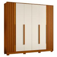 Guarda Roupa Casal Deville Ripado 6 Portas Cinamomo-off White - Móveis Albatroz Cinamomo-off White - 1