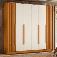 Guarda Roupa Casal Deville Ripado 6 Portas Cinamomo-off White - Móveis Albatroz Cinamomo-off White - 2