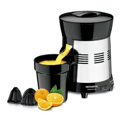Espremedor de Frutas Elétrico E-10 Turbo C-Cone Extra 250W Bivolt Preto Inox Mondial