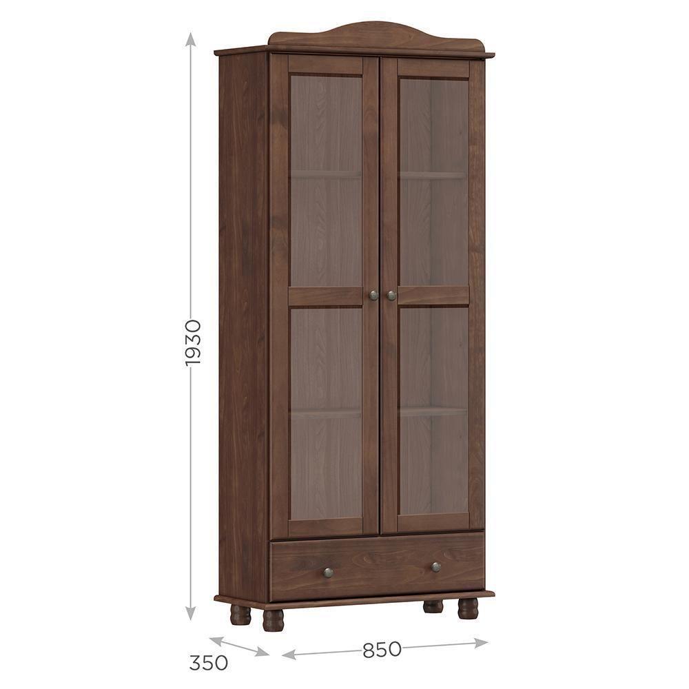 Cristaleira Vitrine Rubi 2 Portas E 1 Gaveta Café - Finestra Móveis Café - 4